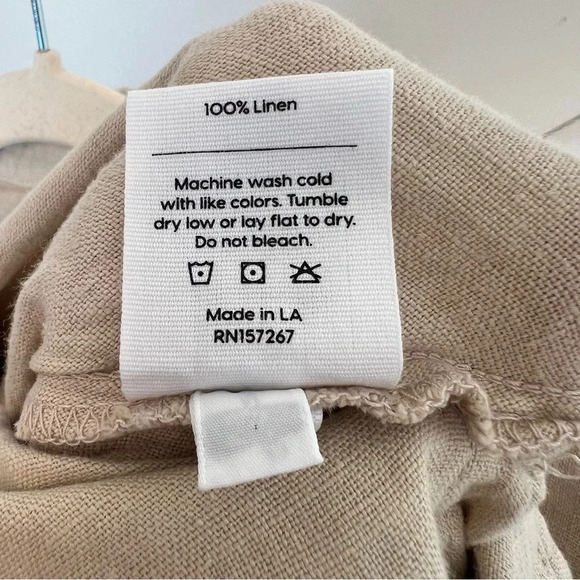 Mate the Label Linen Long Sleeve Jumpsuit Natural Small NWT Coastal Minimalist - Picture 8 of 11
